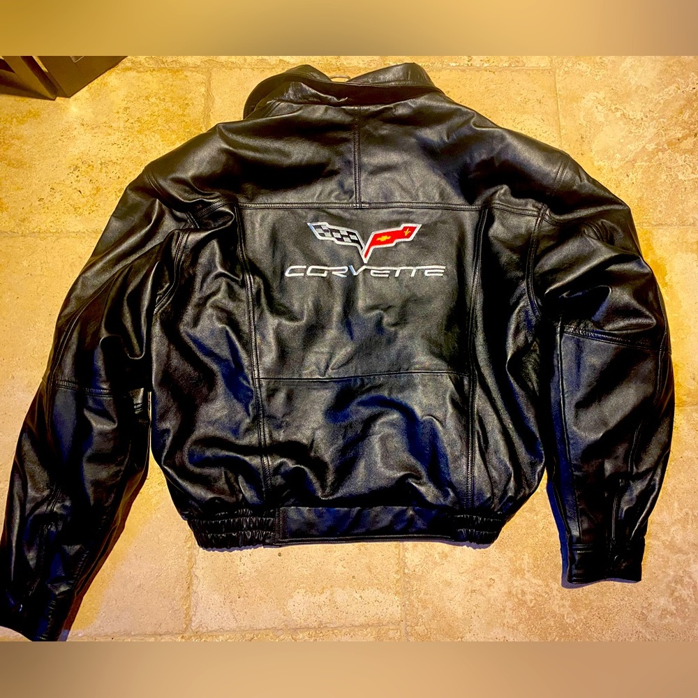 💙 Corvette official dealer bomber soft leather Sz 1-2x mens 😍 jacket